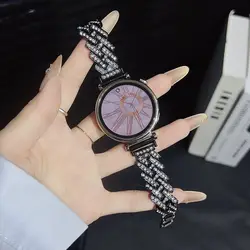 18mm Diamond Metal Strap with Bling Rhinestones - Elegant Bracelet Watch Band - Huawei GT5 41mm (Black)