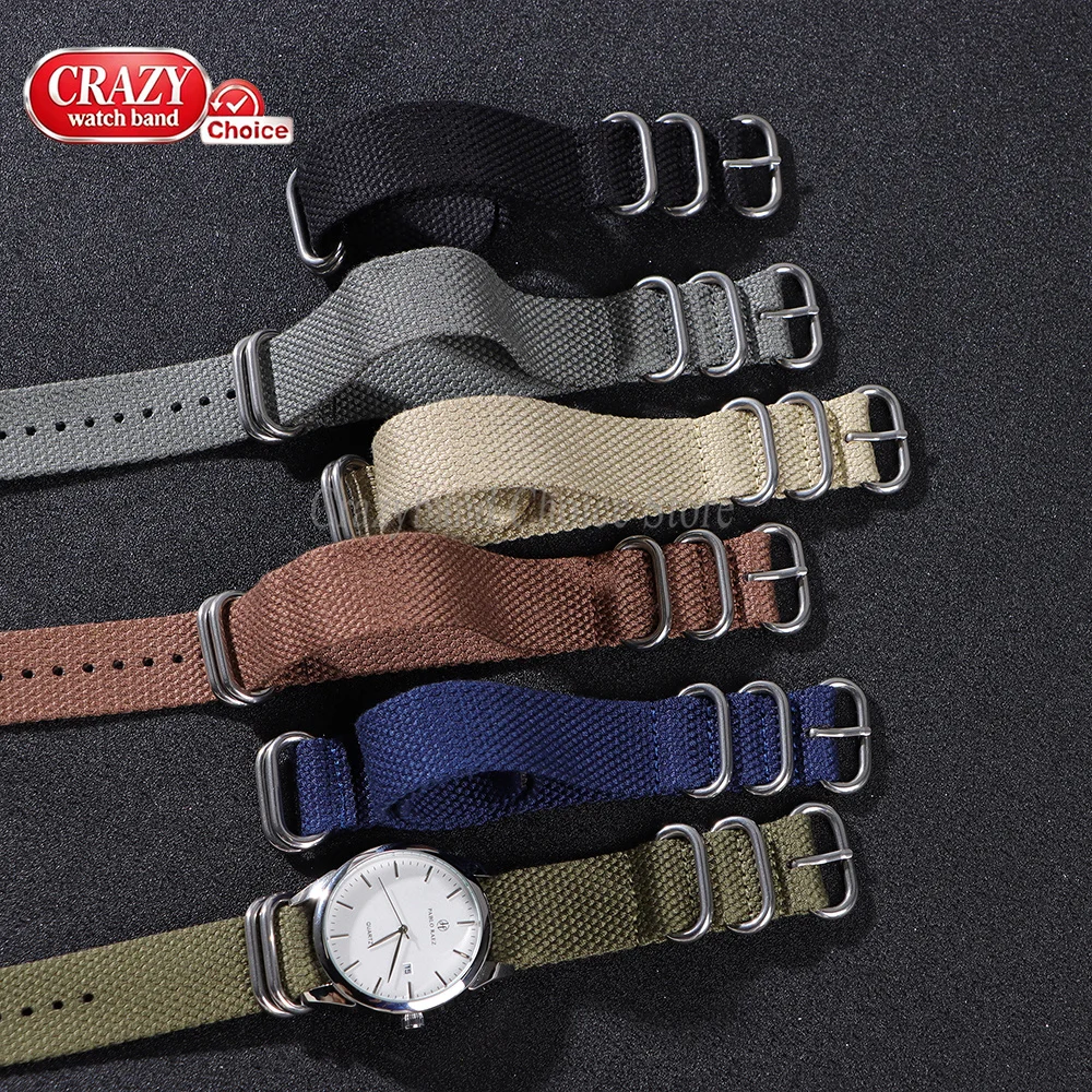 Universal Fabric Nylon Loop Watch Band with Metal Ring Buckle - Soft Sports Bracelet