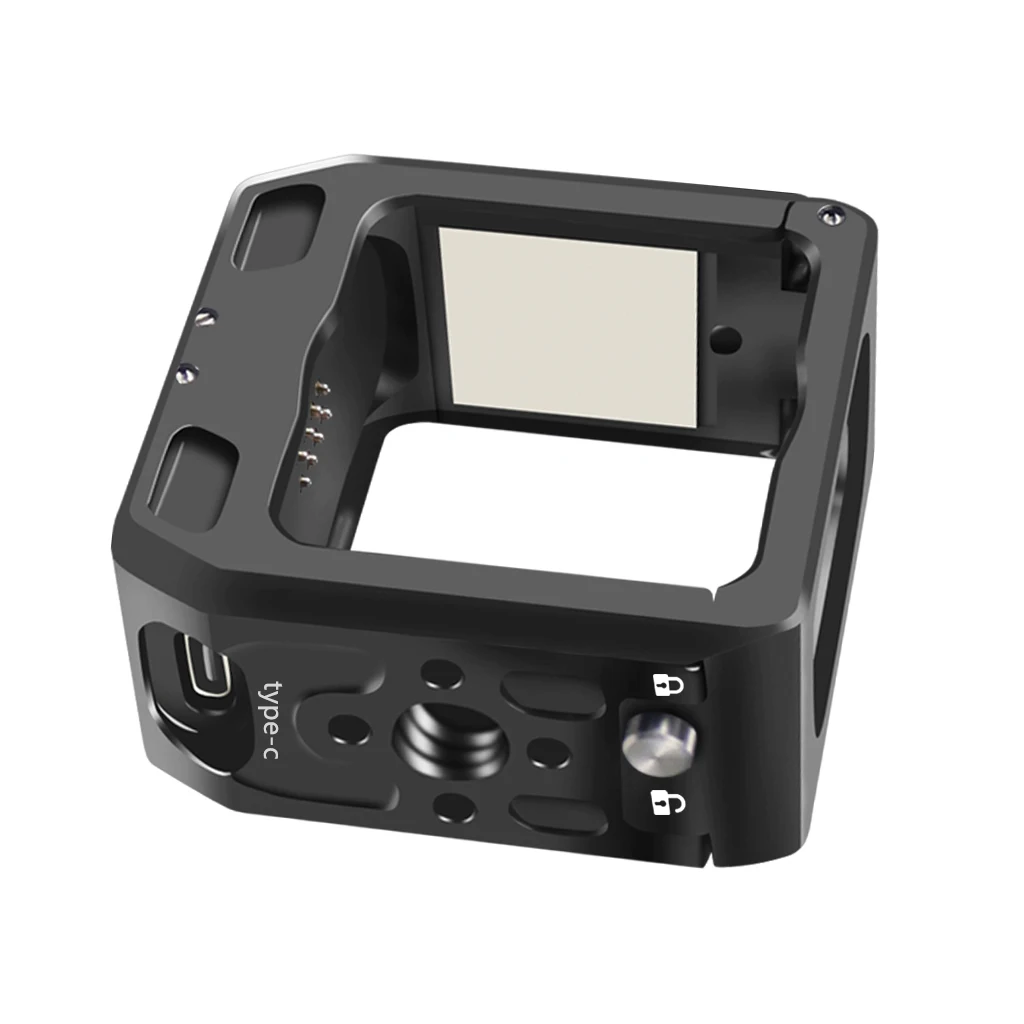 Action2 Gabbia per fotocamera principale Telaio protettivo Rig Custodia magnetica Supporto per pattino freddo 1/4 3/8 ARRI Porta USB-C per accessori DJI Action 2 - immagine 6