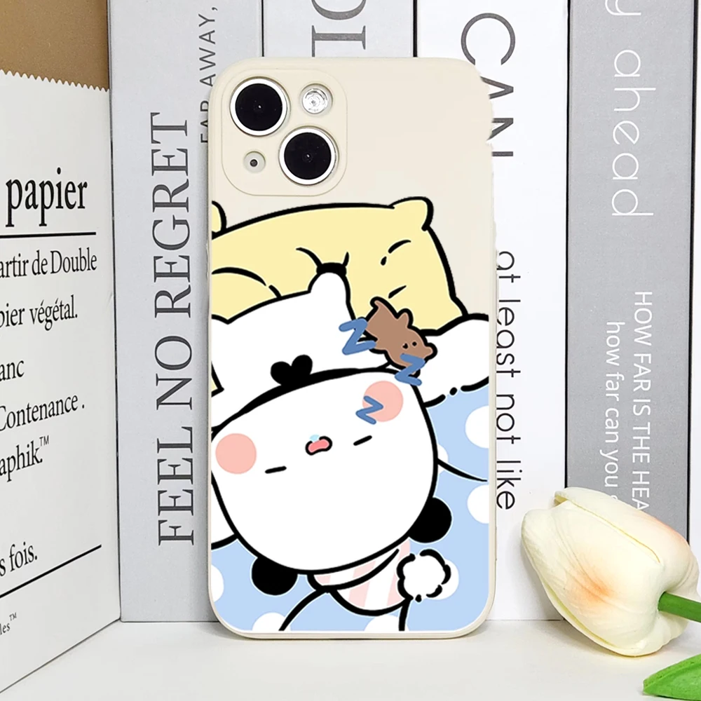 Bubu Dudu Cute Couple Bear Phone Case for IPhone 11 13 16 15 14 12 Pro Max Mini X XS XR 7 8Plus Soft Silicon Cover Lovers Fundas