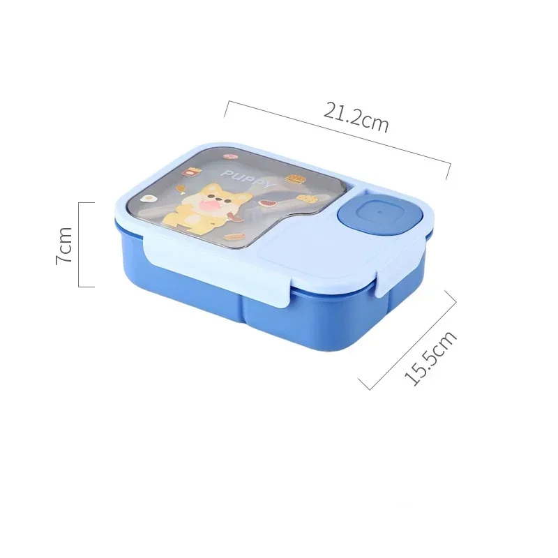 Bento Lunch Box For Kids Girls Cartoon Students Kawaii Cute Heated 3 Grid Sandwich Snack Food Box Special Canteen Food Storage - 5