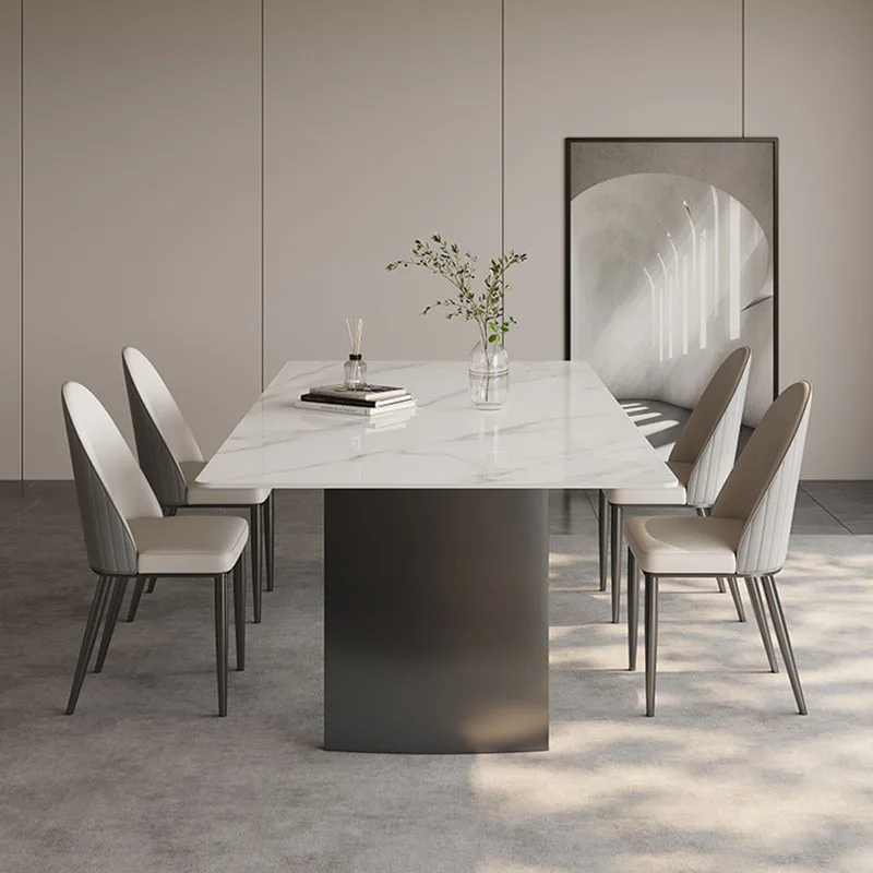 Table à Manger Dépliante de Luxe, Design poumons, pour 8 Personnes, Rectangulaire, Accessoires de Décoration
