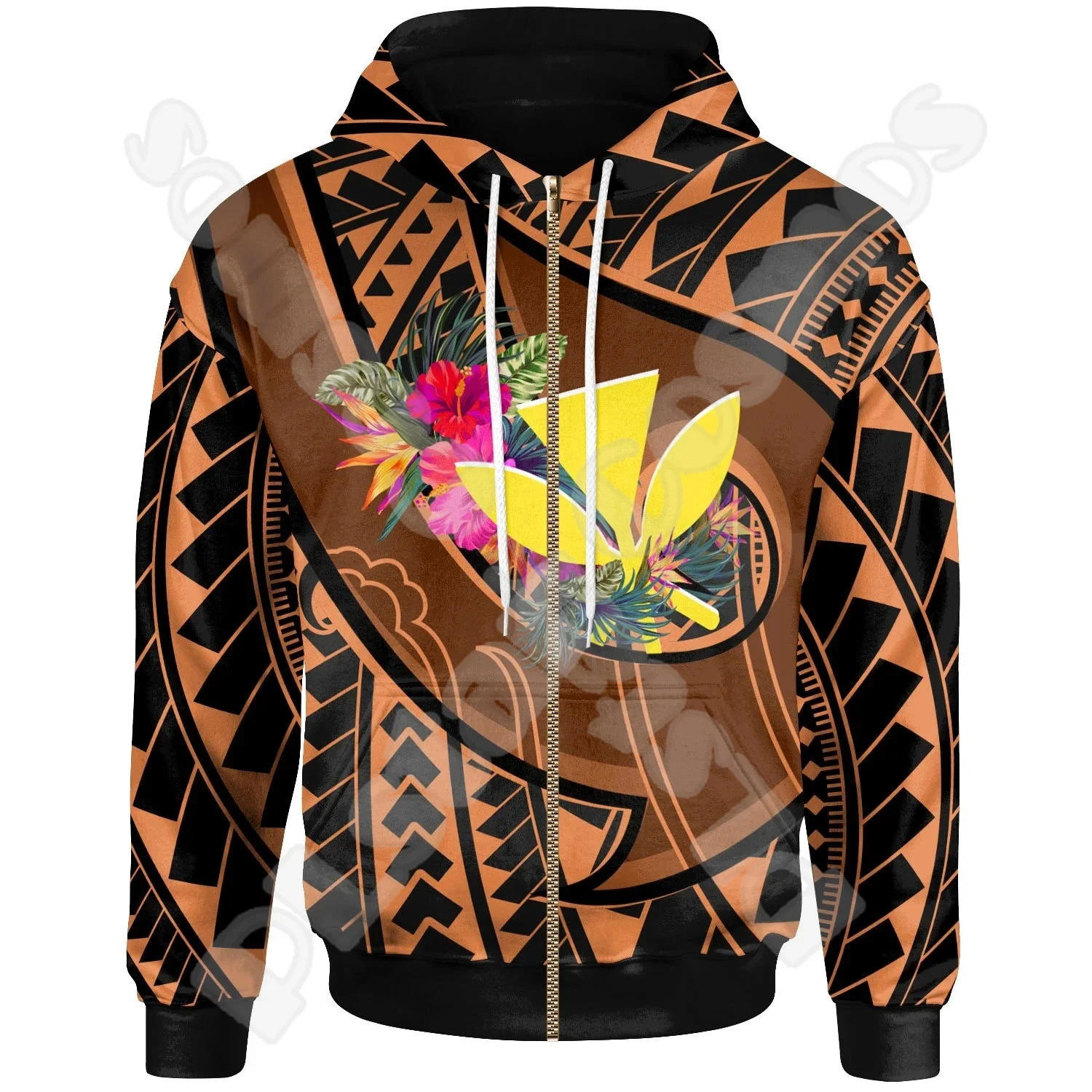 Polynesian Hawaii King Kamehameha Country Flag Tribe Hawaiian Tattoo Retro Tracksuit Harajuku 3DPrint Casual Jacket Hoodies X9