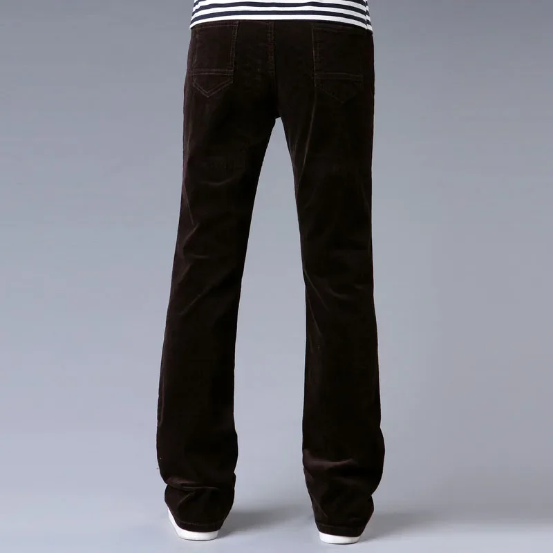 Men's Spring Autumn New High Waist Corduroy Pants Male Korean Slim Solid Color Pants Men Long Casual Flare H393