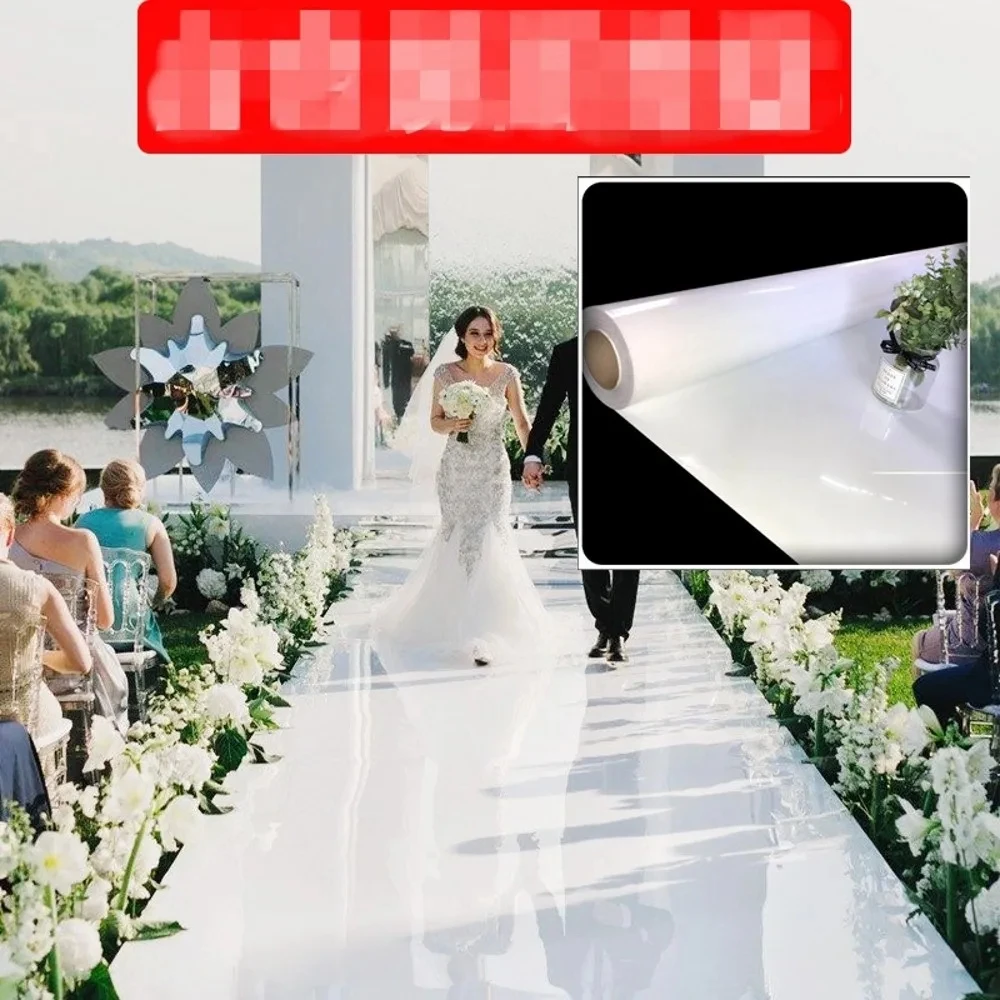 White Mirrored Floor Wedding Aisle Runner Indoor Outdoor for Wedding Engagement Party T Stage Backdrop Decorations