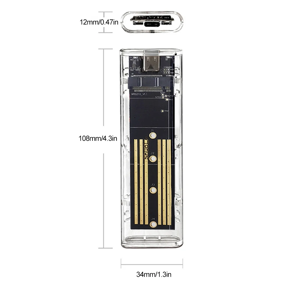 M.2 NVME NGFF ָ Ʈ ̺ ڽ, USB 3.1, 10Gbps SSD Ŭ, USB C Ÿ ޴ ϵ ũ ̽,   SATA PCIE