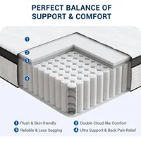 10 In Twin Mattress, Hybrid Mattress in a Box w/ Independent Spring, Soft & Comfort Medium Firm Twin Size Mattress, Edge Support 2