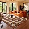 American Retro Rugs for Bedroom Soft Non-slip Lounge Rug Large Area Washable Living Room Decoration Rectangular Plaid Floor Mat 2