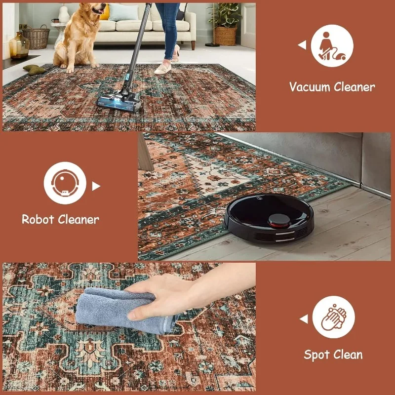 Bohemian Style Living Room Carpet Large Area Machine Washable Bedroom Rug Creative Light Luxury Home Decoration Coffee Table Mat