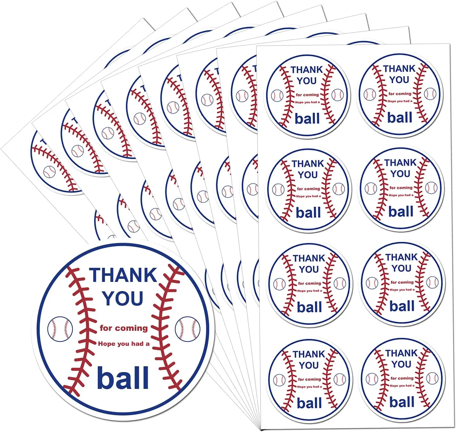 2inch Baseball Thank You Stickers Baseball Birthday Party Favor Labels Baseball Themed Party for Envelope Seal Goodie Bag 120pcs 10 themed silicone bracelets note bracelets dance challenge party wristbands for boys party supplies white