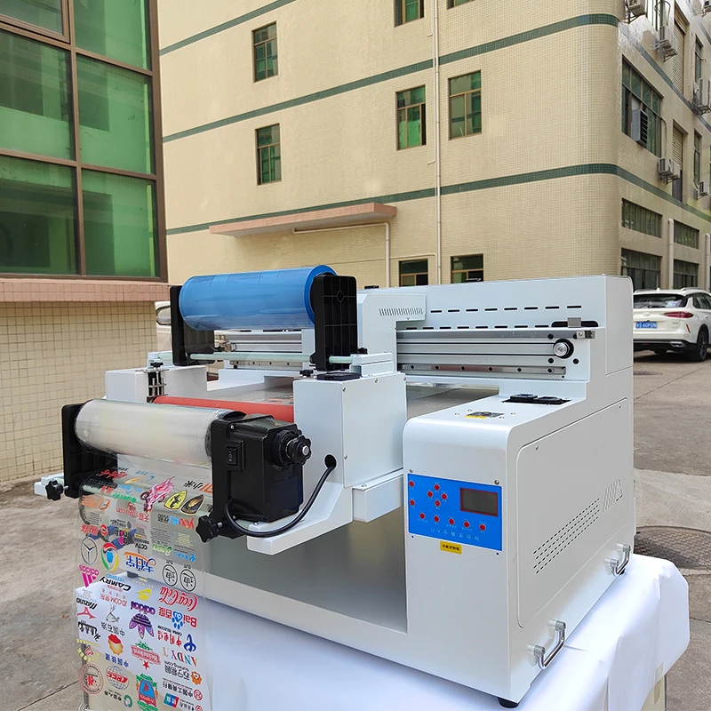 2 in 1 60*50cm UV 평판 프린터 로고 라벨 랩 A3 UV DTF 평판 및 롤 프린터 라미네이터 포함