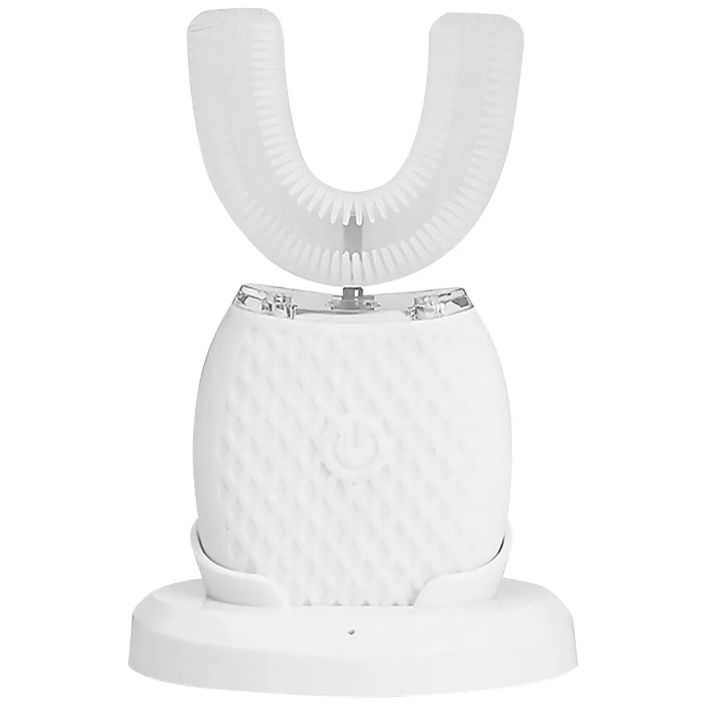 thumbnail image 1 of Cepillo de dientes eléctrico sónico en forma de U, limpieza bucal de 360 grados, cepillo de dientes automático de silicona, luz azul fría, cepillo blanqueador de dientes, 1 of 5