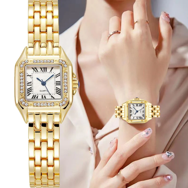 MAYZHISU Women Watch Light Luxury Retro Women Quartz Gold Wristwatch Stainless Steel Waterproof Female Clock Ladies Watch 5