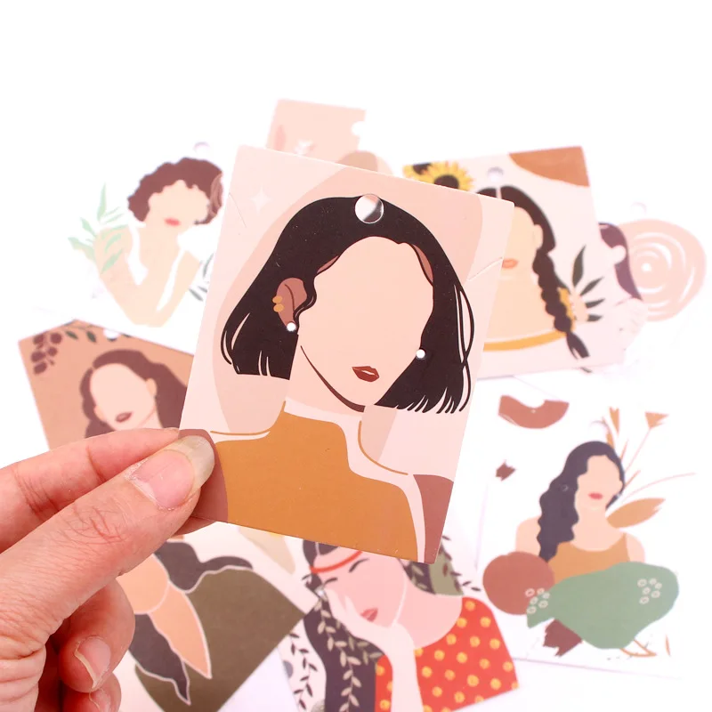 25pcs 6x8cm 귀걸이 전시 카드 목걸이 홀더 DIY 보석 귀걸이 목걸이 체인 포장 주최자 디스플레이 공급
