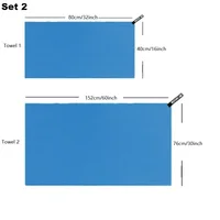 2PC Set Solid Microfiber Gym Towel Perfect Travel Sports Camping Beach Towels  Fast Drying Super Absorbent Swimming Bath Towel 5