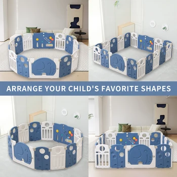 Kids and Toddlers' Playpen,Kids Activity Center Safety Play Yard for Indoor&Outdoor,Portable,Plastic 2