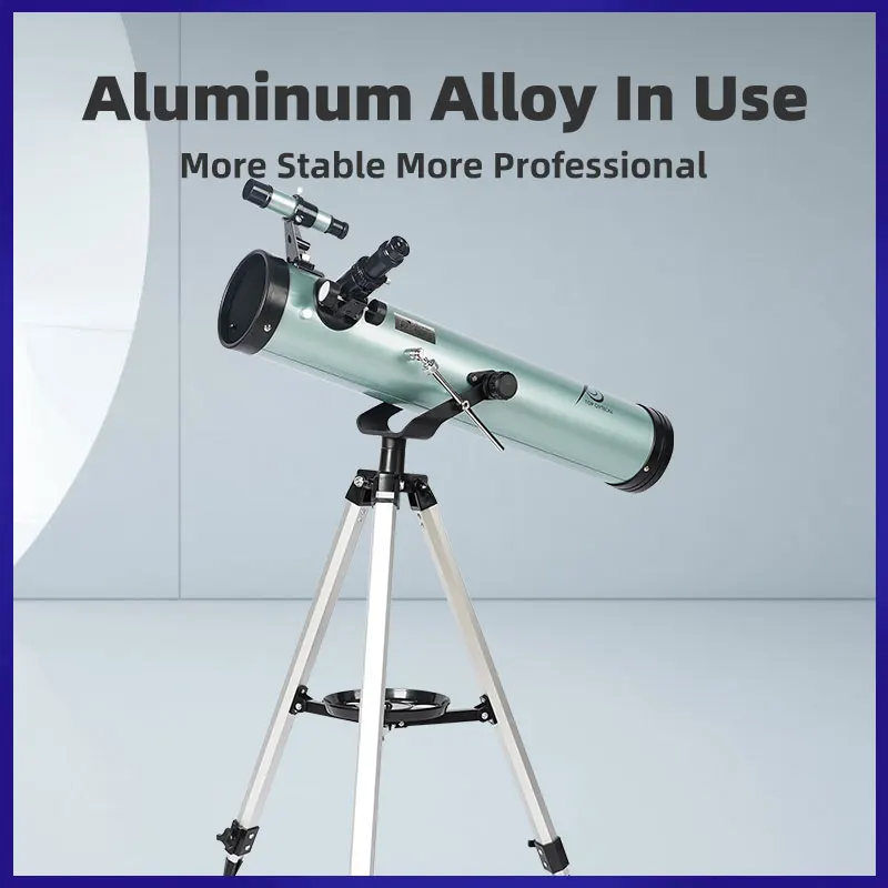 Tooptyczne 76700 odbijające teleskop astronomiczny na prezenty kempingowe dla dzieci ze stabilną statyw ze stopu aluminium 4 Tooptyczne 76700 odbijające teleskop astronomiczny na prezenty kempingowe dla dzieci ze stabilną statyw ze stopu aluminium - Image 4