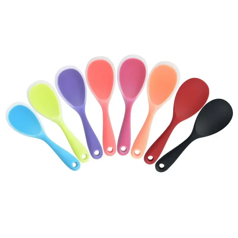 High Temperature Resistant Silicone Rice Spoon With Long Handle Food Grade Cooking Tools Kitchen Accessories silicone cooking spoon