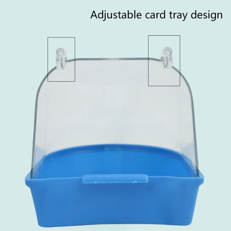 Bird Bath Box Cockatiel Plastic Bathtub with Anti-Slip Bottom Birdcage Shower 29EF