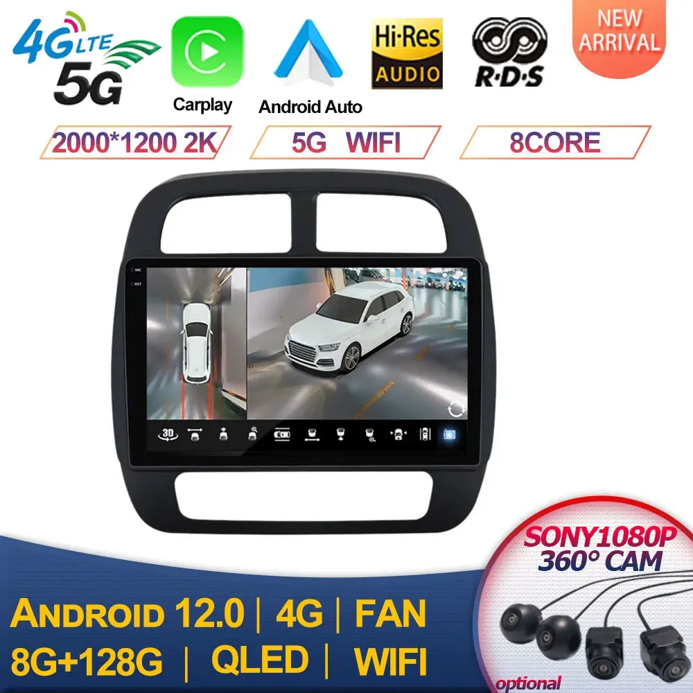

For Renault KWID K-ZE 2018 2019+ 8G+128G Car Player Android GPS Radio DSP 4G LTE carplay IPS Cooling fan WIFI SWC