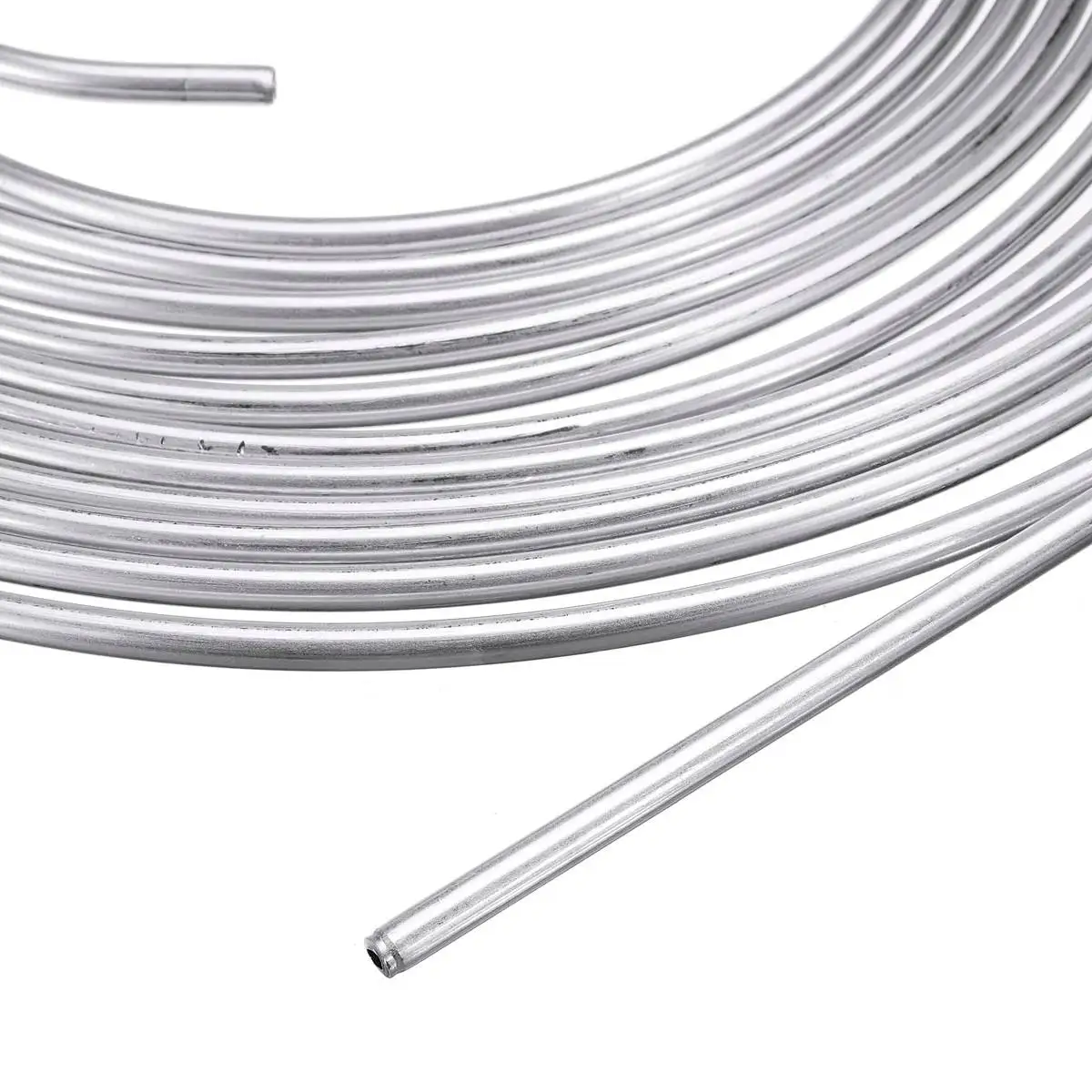 Universal 25ft 7.62m Roll Tube Coil of 3/16" OD Copper Nickel Brake Pipe Hose Line Piping Tube Tubing Silver Zinc brake pipe hose