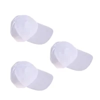 3 Pcs Cotton Baseball Hat Blank White Cap Bulk Stylish Blank Peak DIY Painting Hats Unisex 1