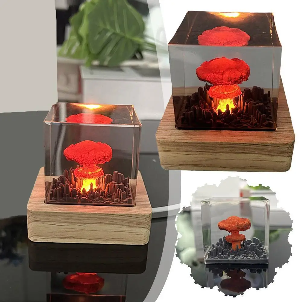 Nuclear Explosion Bomb Mushroom Cloud Lamp Flameless Lamp For Courtyard Living Room Decor 3D Night Light Rechargeable nordic lamp ginkgo leaf living room lamp romantic night light for bedroom floor lamp reading for bed decor restaurant lighting