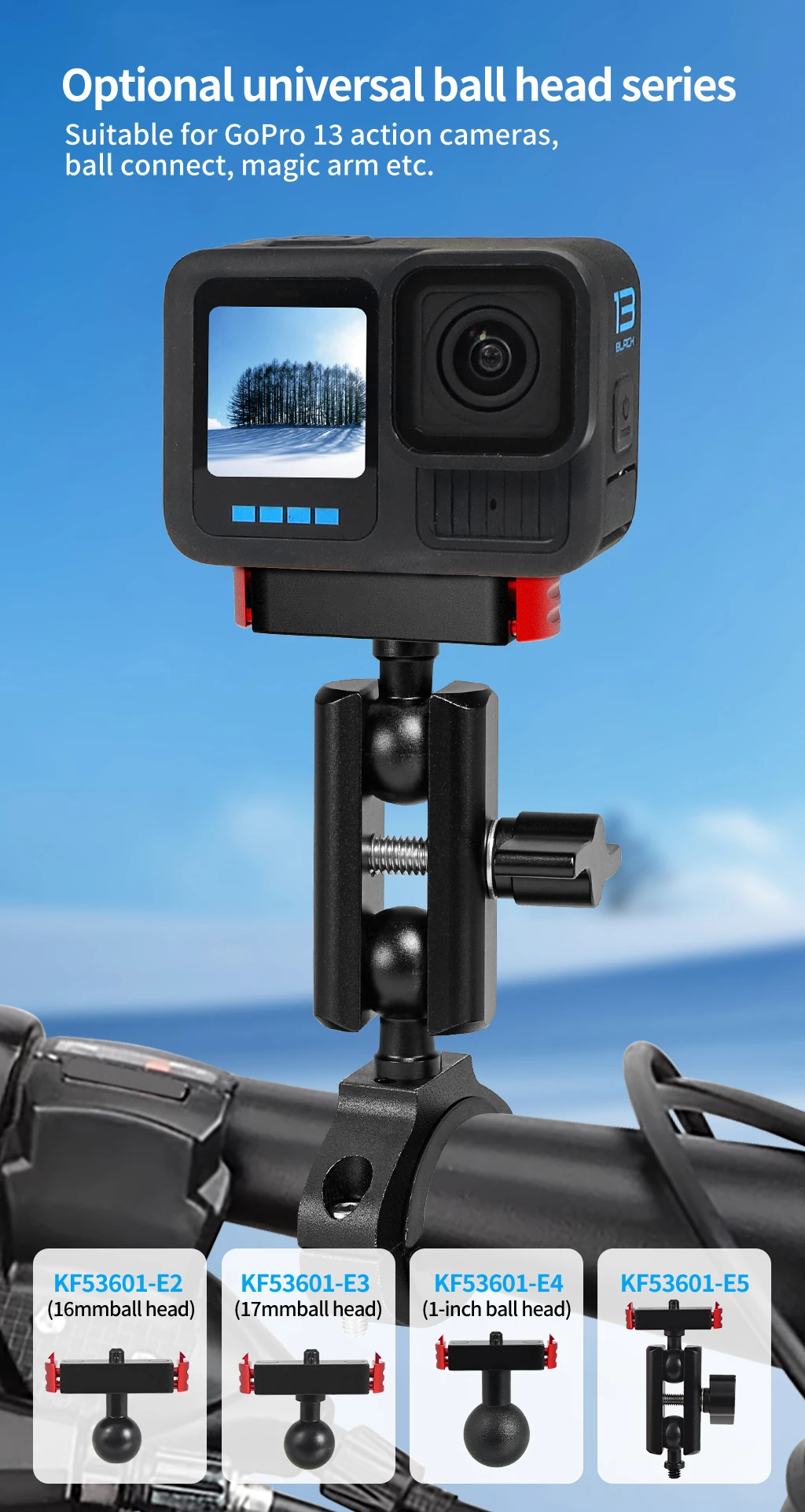 Mini Kugelkopf Adapter Halterung Action Kamera Stativ Halterung 1/4 "Loch Magnetische Saugbasis Quick Release Halterung für Gopro Hero 13 – Detail 11