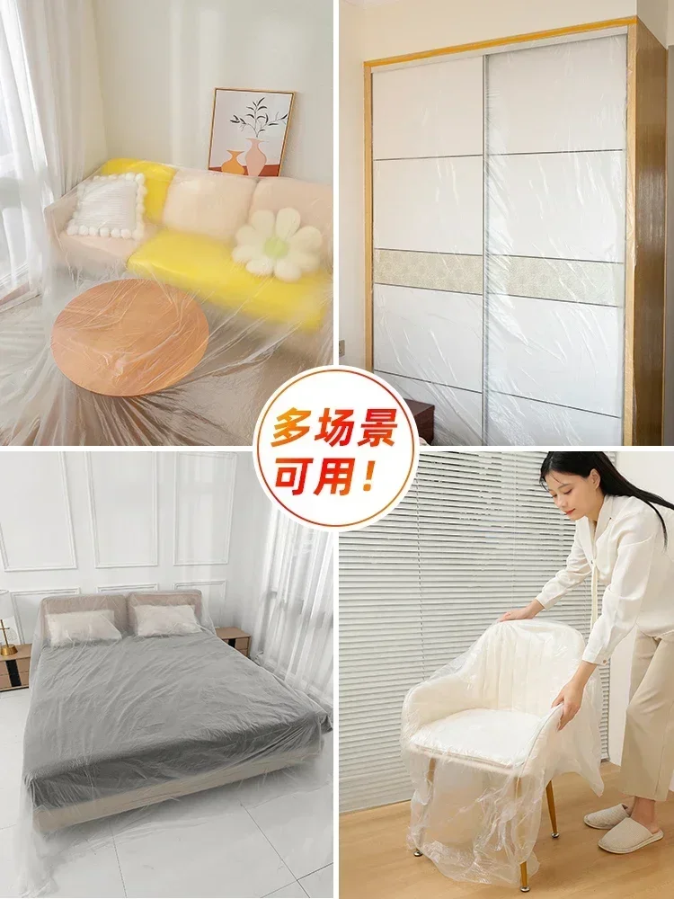 Plastic Film Dustproof Sofa Furniture Bed Traveling Outside Disposable Dust Proof Plastic Film Wall Painting Protect Cover Sheet