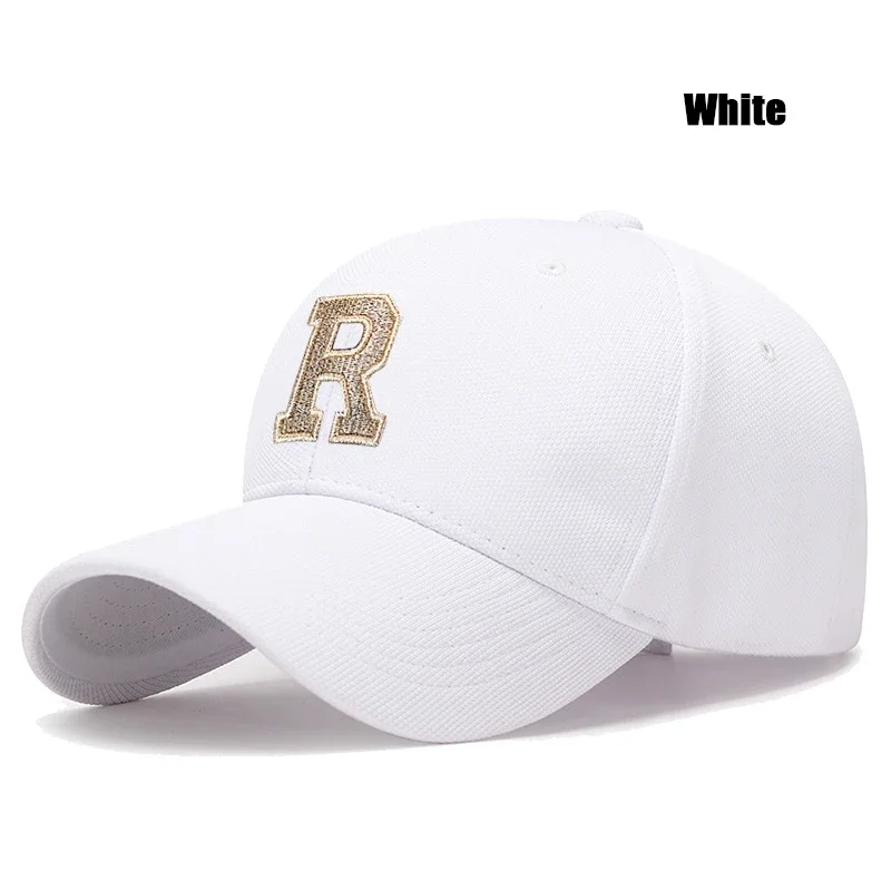 New High Quality Cotton HardTop Baseball Cap Elastic Pineapple Cloth Material Gold Thread Embroidery Craft R Letter_voghion.com