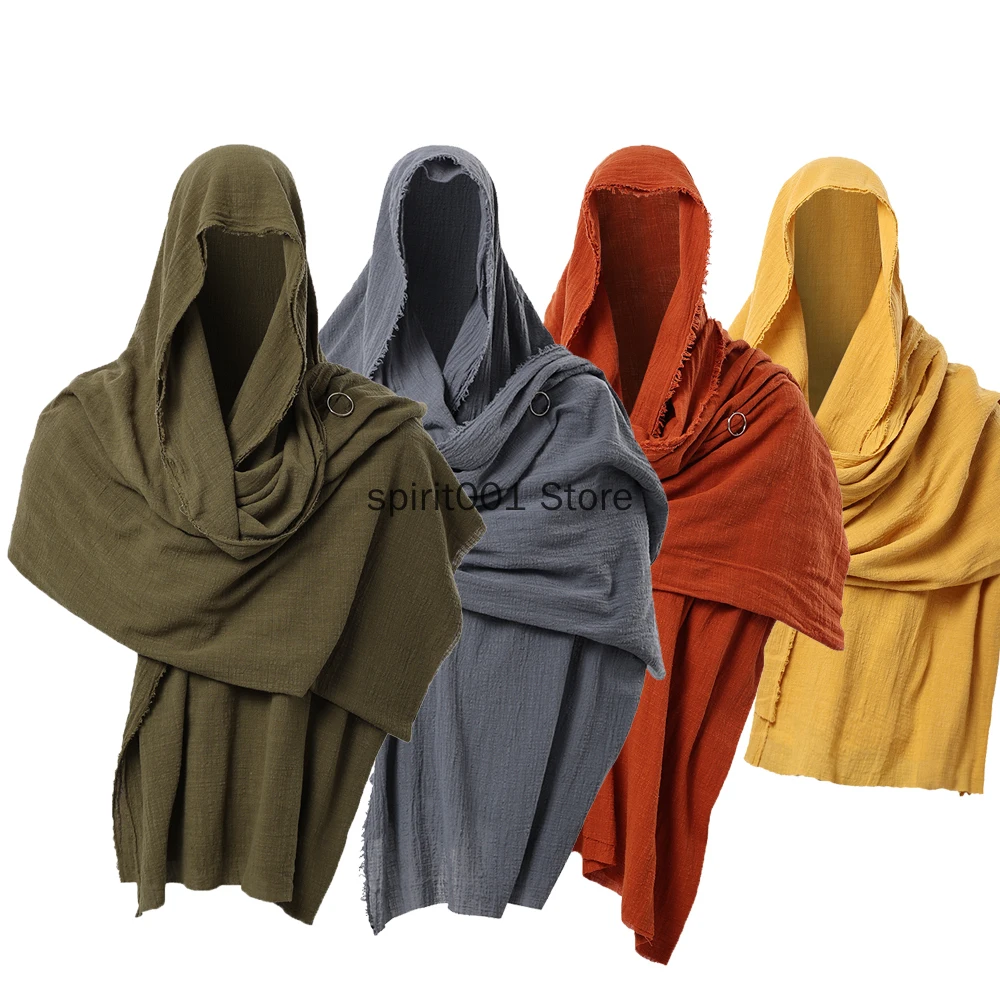 Adult Halloween Cosplay Vintage Pirate Scarf Medieval Hood Cloak Middle Ages Mittelalter Shoulder Cowl