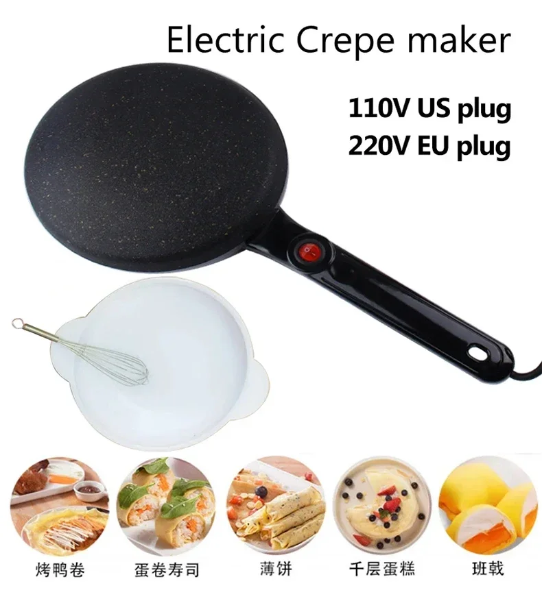 Description Picture 6 of item220V Electric Pancake Maker Breakfast Pizza Baking Pan Pancake Baking Pan Non-stick Frying Pan Chinese Spring Roll Cooking Pan