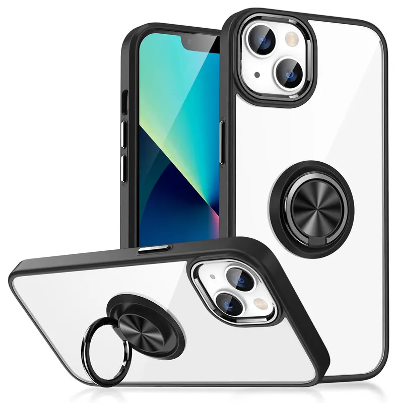 Soft Silicone Ring Holder Phone Case For iPhone 12 11 13 Pro Max XS Max XR X 7 8 Plus 12Pro 13 11 Shockproof Bumper Stand Cover leather iphone 12 case