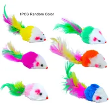 Pet Cat Toy Cat Toy Plush Mouse Colored Feather Tail Small Mouse Cat Mouse Toy Fake Mouse Interaction Plush Animal Toy Cat Toy tanie i dobre opinie CN (pochodzenie) Polar Piłeczki