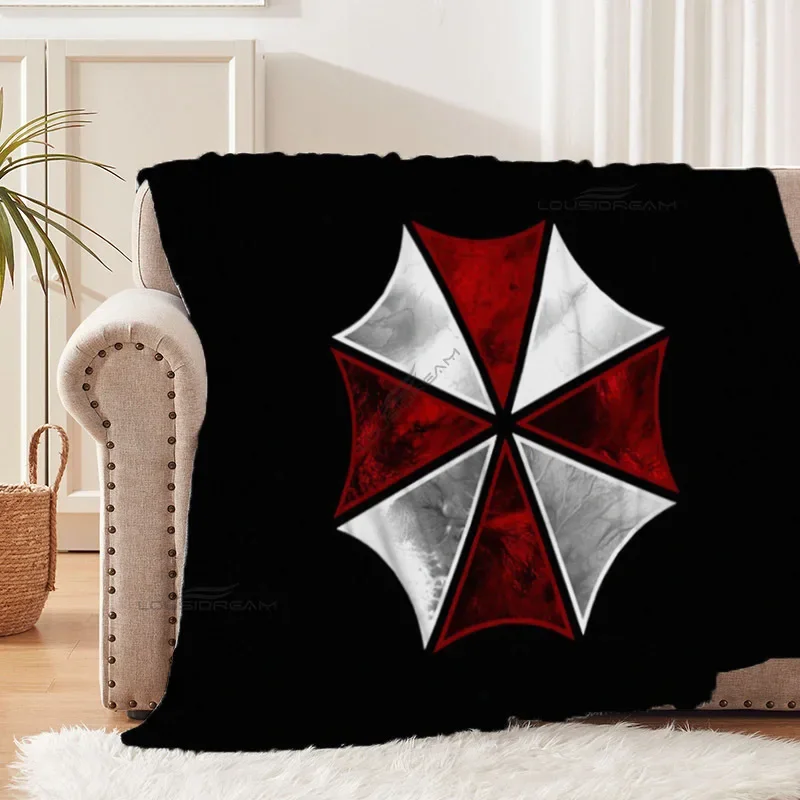 Raccoon City Umbrella Patterns Blanket 3D Game Flannel Blanket Cosy Lazy Couch Cover Blanket Super Soft Sheet Mattresses 3