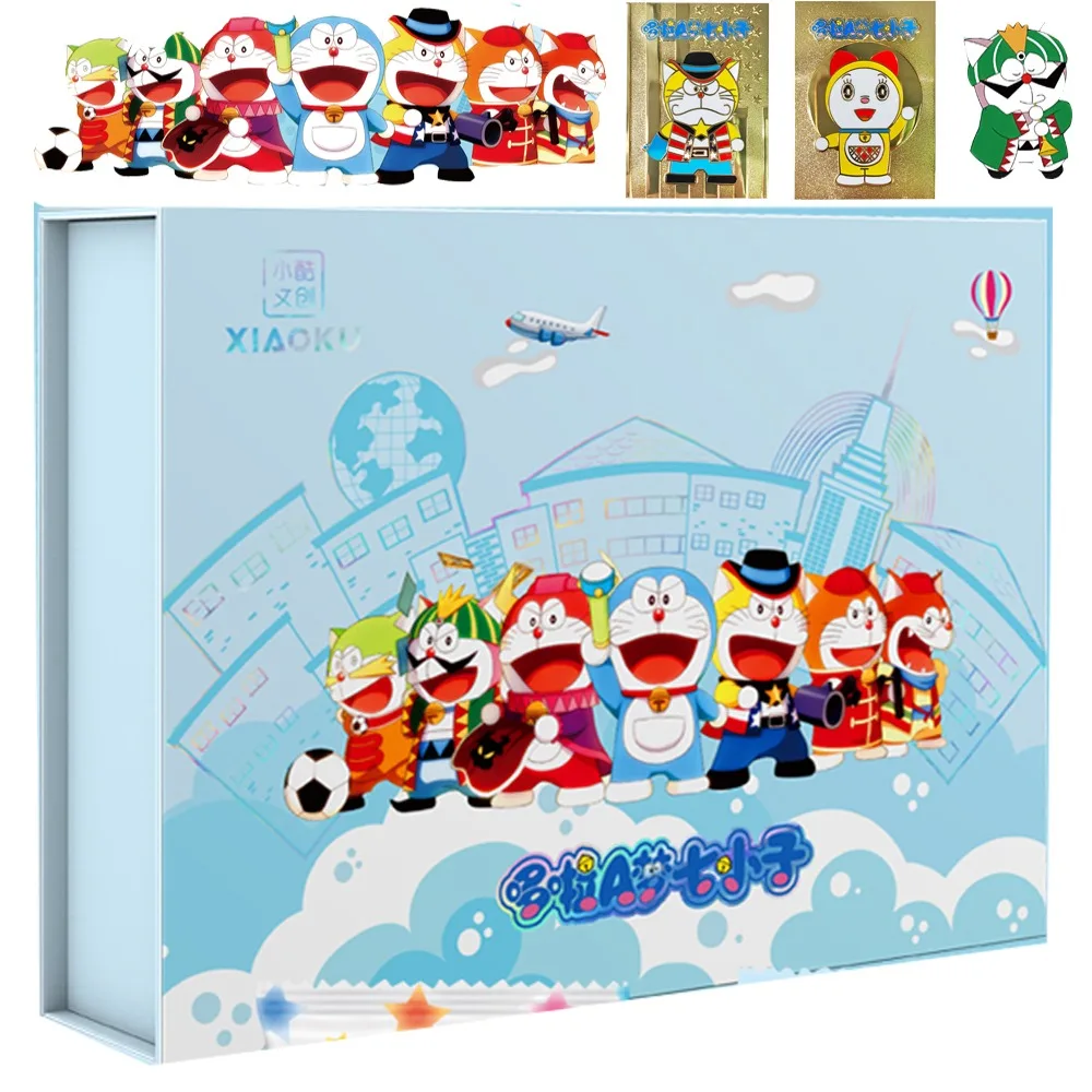 

Genuine Doraemon Cards For Child Embossed Frosted Texture 3D Printing Dorami Nobita Nobi Sue Classic Luxury Collectible Edition