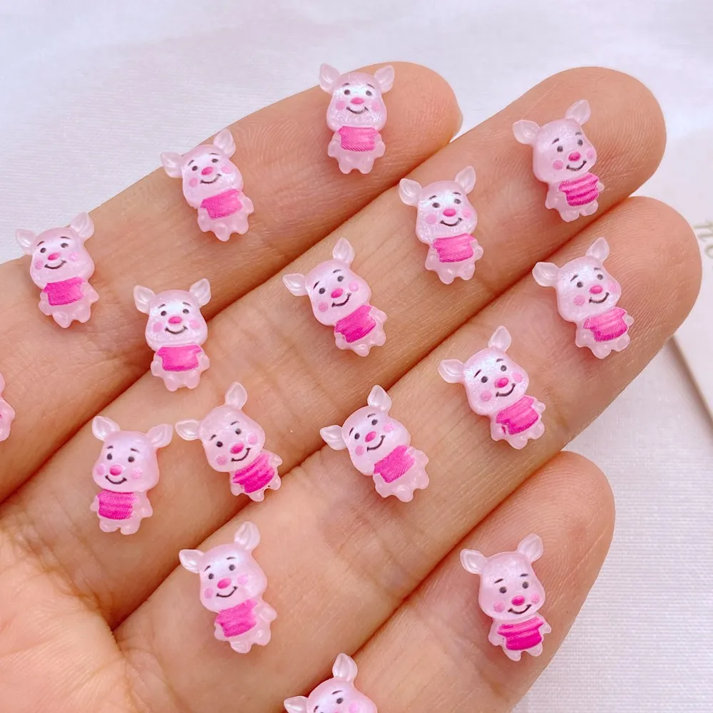 Resin Jewelry Accessories 7*9mm Mini Cute Little Piglet Series Flatback Ornament 50Pcs For Jewelry Making Manicure Hairwear