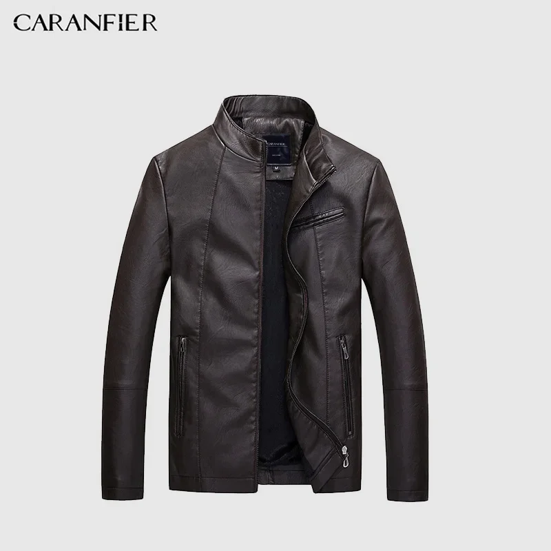 CARANFIER hommes vestes en cuir manteaux d'hiver