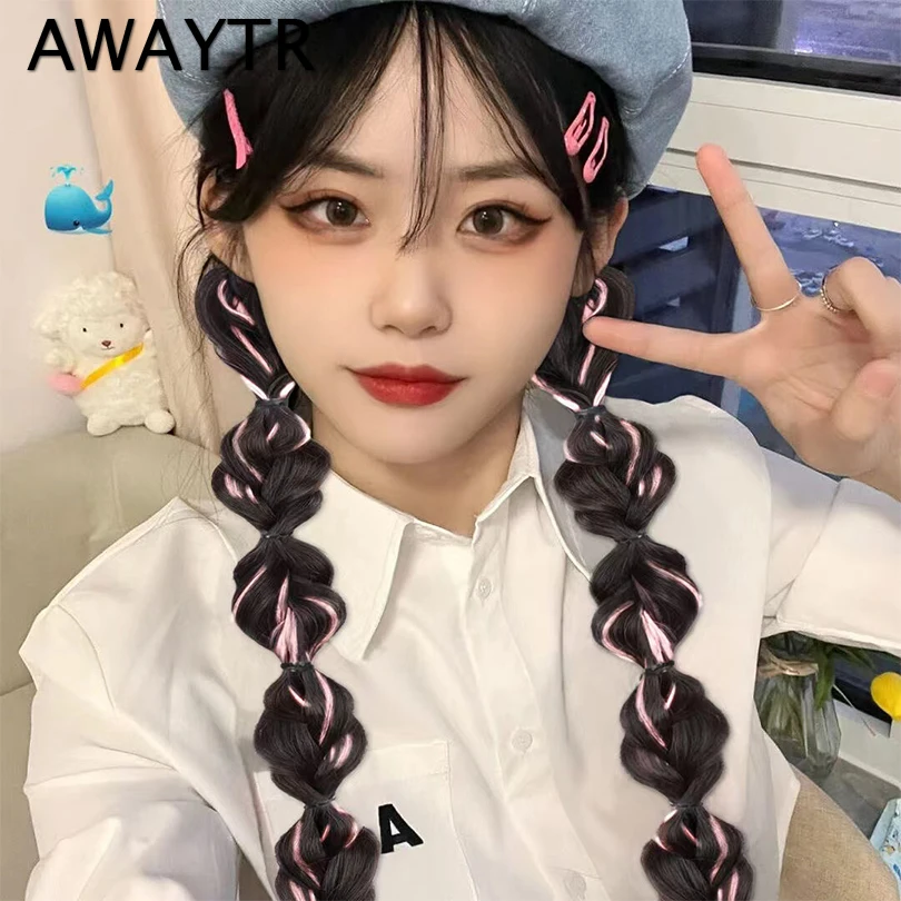 

AWAYTR, 1 шт., новинка, эластичная резинка для волос для девочек, резинка для волос, аксессуары для волос, парик с конским хвостом, повязка на голову, Женская плетеная тесьма, веревка для волос