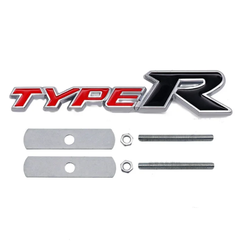 3D 금속 타입 R 프론트 그릴 엠블럼 배지 스티커 데칼, 혼다 시빅 TyperR CRV HRV 어코드 핏 자동차 스타일링 액세서리