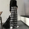 Oversize Women Sweatpants Fashion Black Plaid Casual Pants Baggy Elastic Waist Pockets Student Unisex Hip Hop Loose Trousers 3