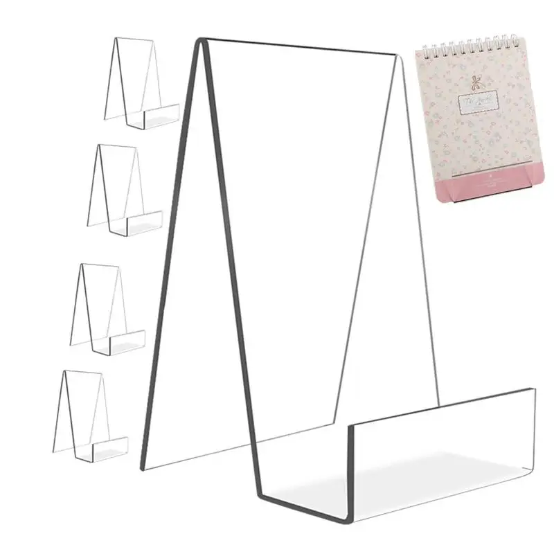 

Clear Acrylic Book Stand 5PCS Clear Acrylic Easel Stand Book Display Holder Reading Stand For Displaying Pictures Books Artworks