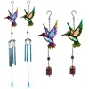 Wind Chime Hummingbirds Dragonflies Metal Glass Painted Crafts Hanging Pendants Bell Aluminum Pipe Home Courtyard Hanging Decors 2