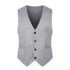 Pure Color Suit Vest Men Waistcoat Single-breasted Slim Business Waistcoat Men V Neck Formal Vest chaleco hombre жилетка мужская 5