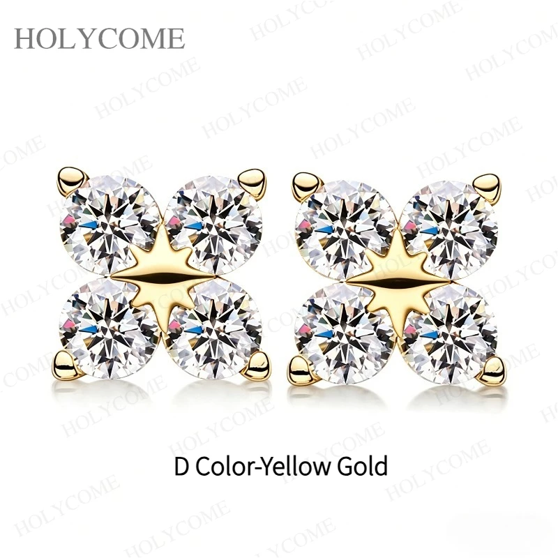 925 Silber 4-Krappen-Set Moissanit-Ohrringe Runder Schliff D-Farbe GRA-Zertifiziert Mehrfarbiger Edel-Schmuck Tägliches Tragen für Frauen – Detail 31