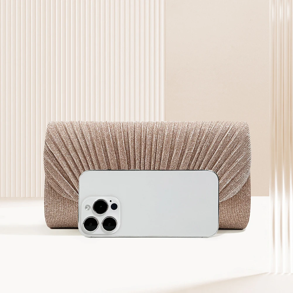 Women Chain Crossbody Bag Elegant Shiny Shoulder Bag Chic Tote Handbag Fashion Versatile Formal Dressy Purse