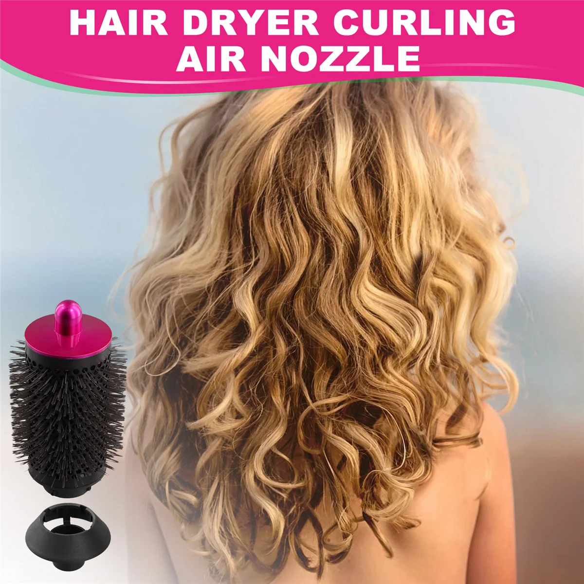 FZFZ 55MM for Hair Dryer Wind Hood Accessories Cylinder Comb Air Nozzle Accessories Rose Red