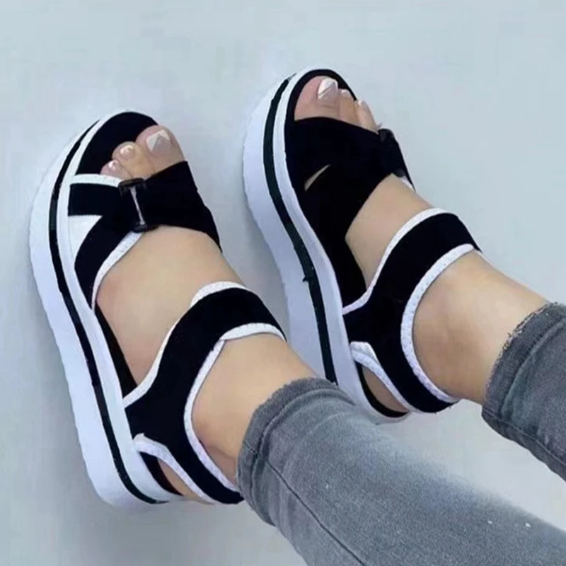 

Women Sandals Casual Wedges Sandalias Mujer 2023 New Summer Shoes Women Heels Sandals Platform Peep Toe Wedges Chaussure Femme