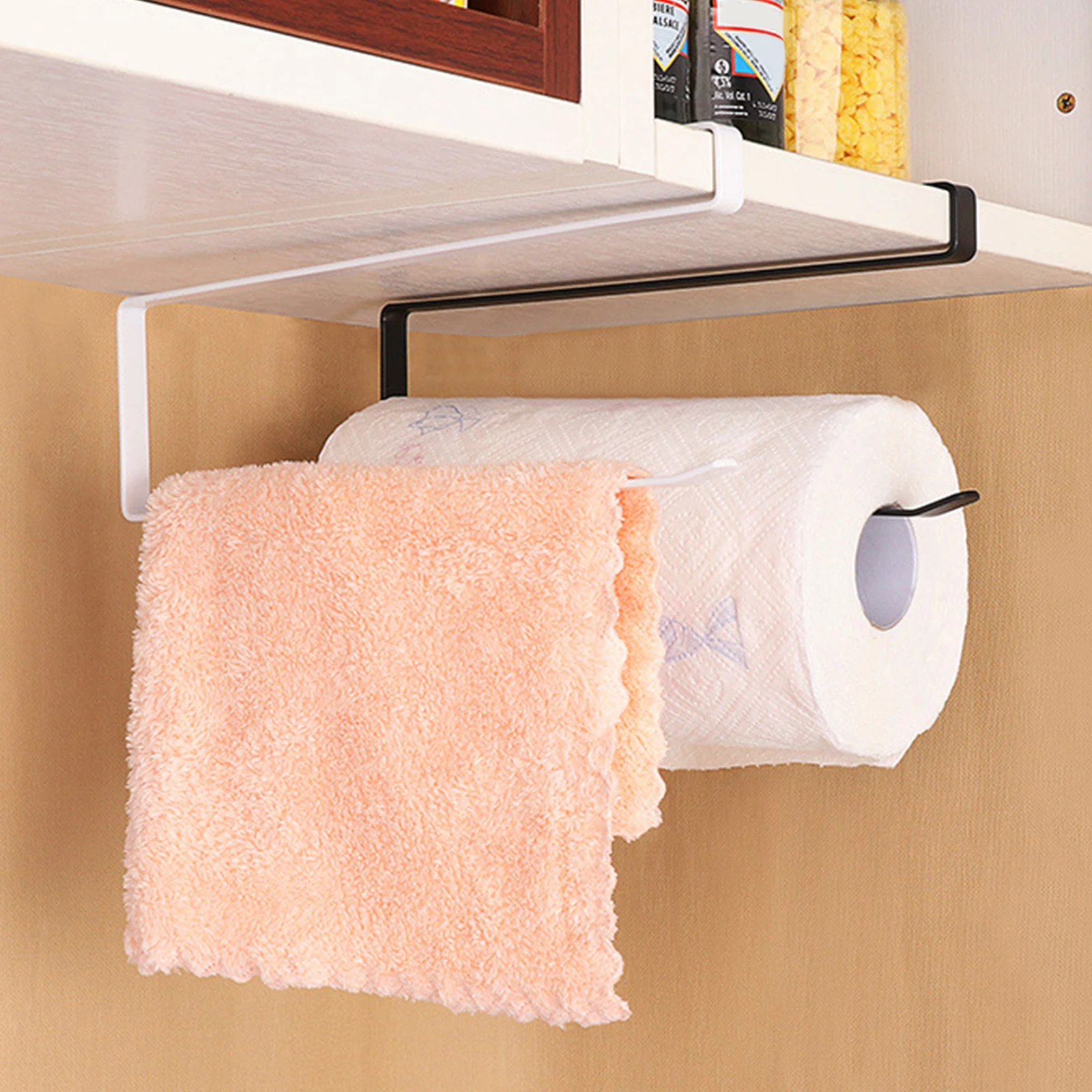 Space-Saving Wall-Mounted Metal Paper Towel Holder with Shelf