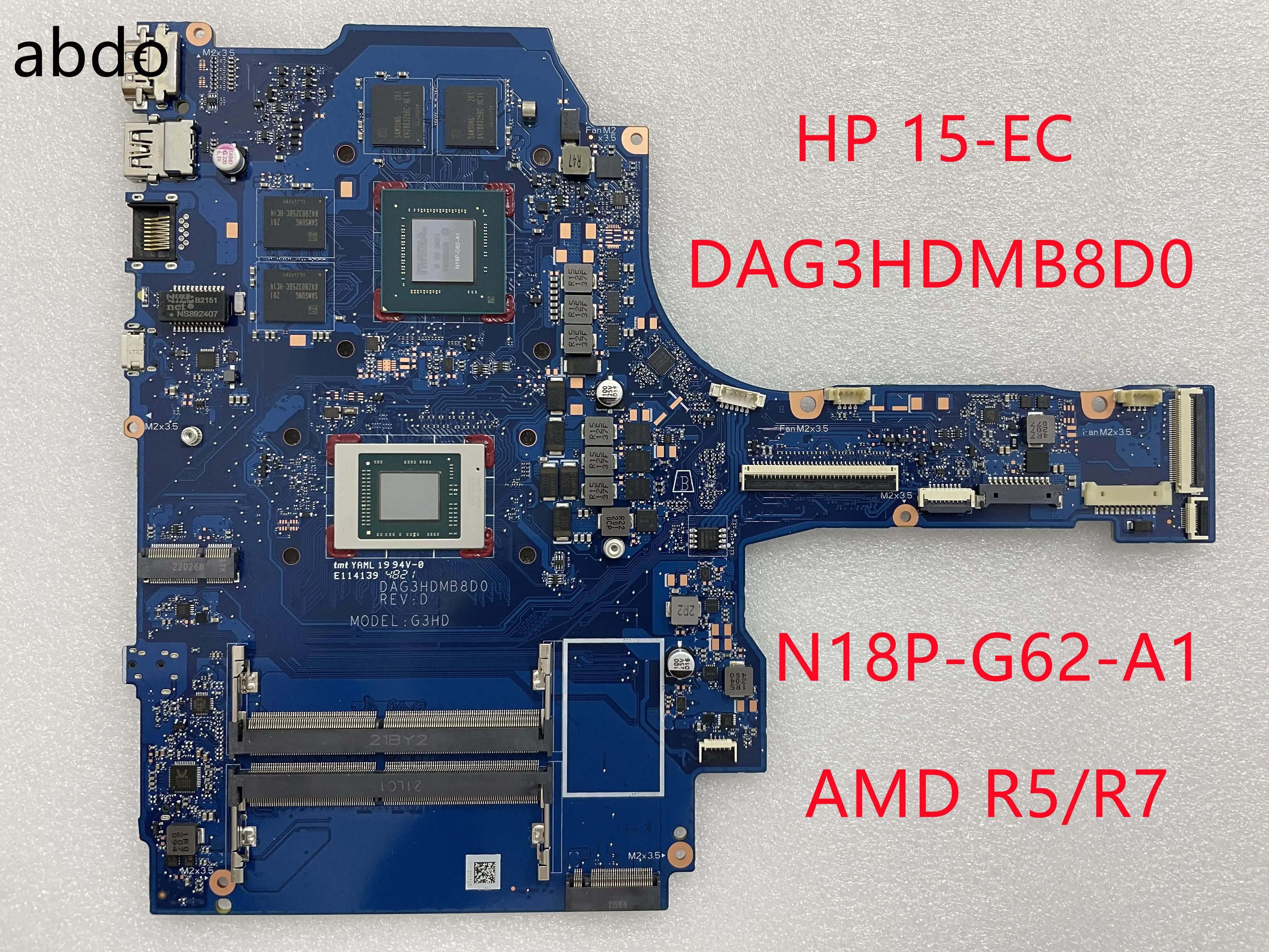 Berfungsi untuk Laptop Motherboard HP 15-EC dengan R5 CPU